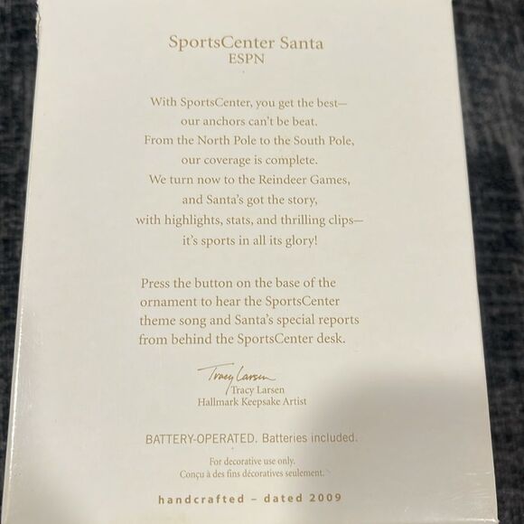 ESPN SportsCenter Santa Ornament (2009) - Picture 2 of 3